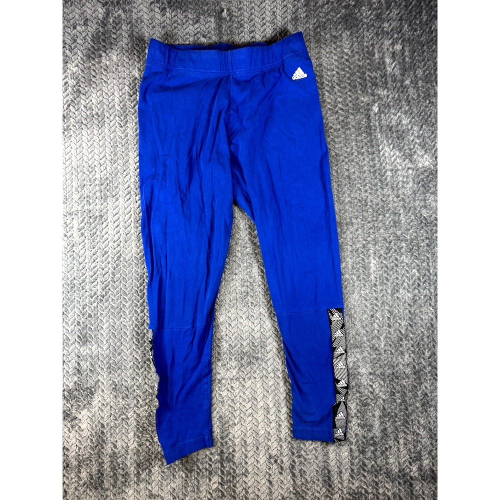 Adidas Essentials Leggings Womens L Royal Blue Stretch Performance Athletic Yoga